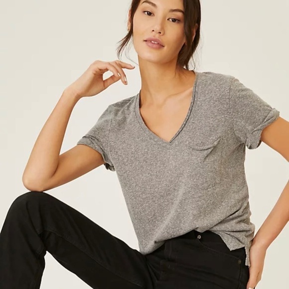 Anthropologie t.la Peach Classic V-neck Tee - Picture 8 of 8